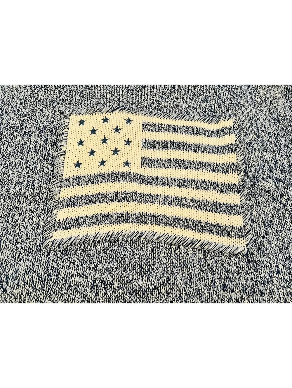 NEW Rachel Zoe Medium Light blue American Flag Sweater